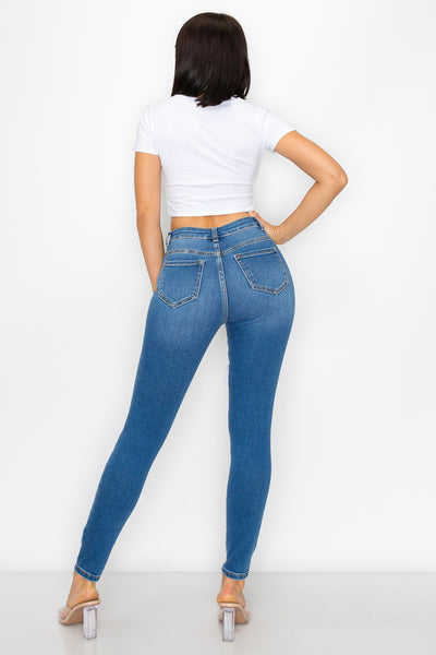 Teagan - High Rise Destructed Premium Skinny