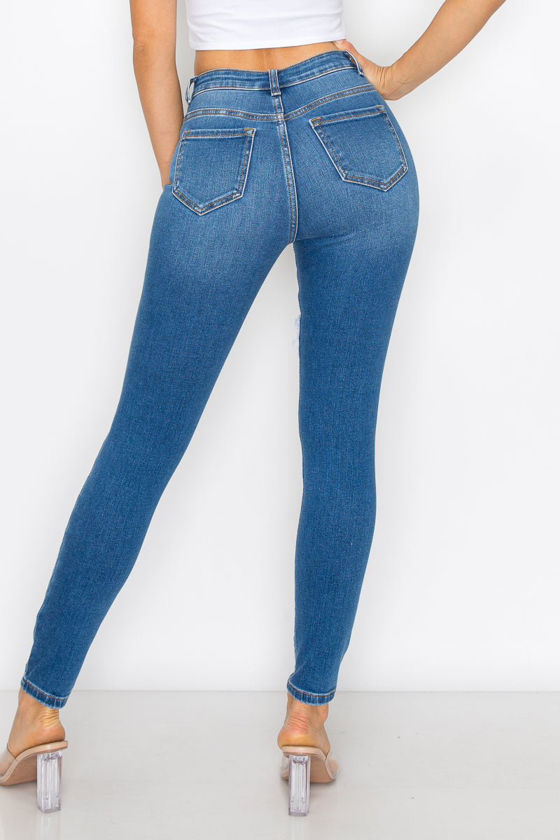 Teagan - High Rise Destructed Premium Skinny