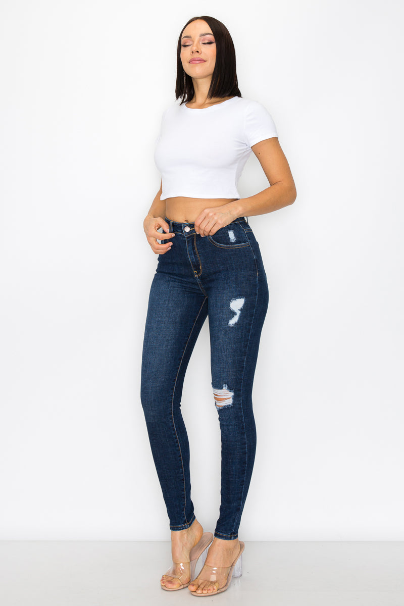 Trinity - High Rise Destructed Stretch Skinny