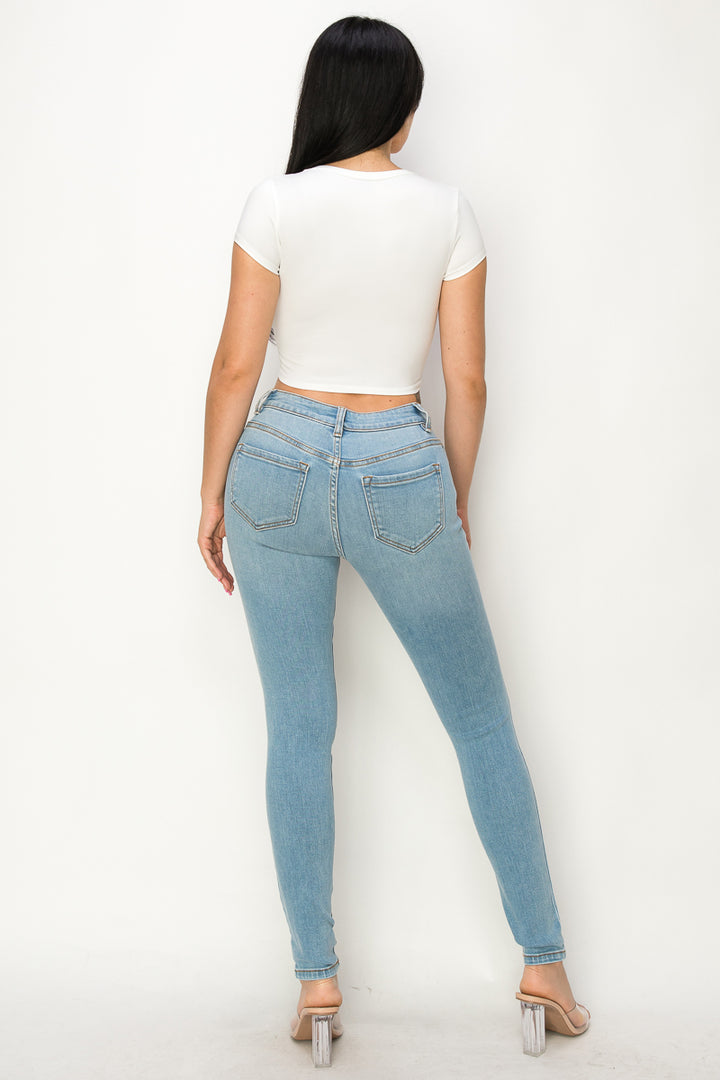 Maeve - Mid Rise Destructed Skinny