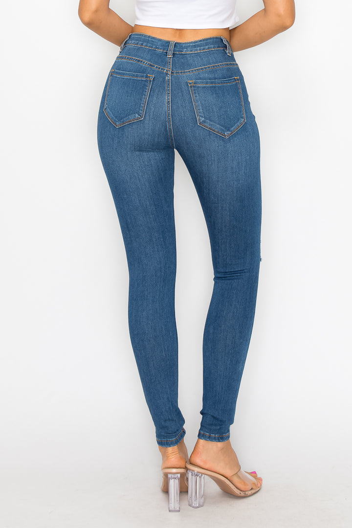 Ellie - High Rise Side Destructed Skinny