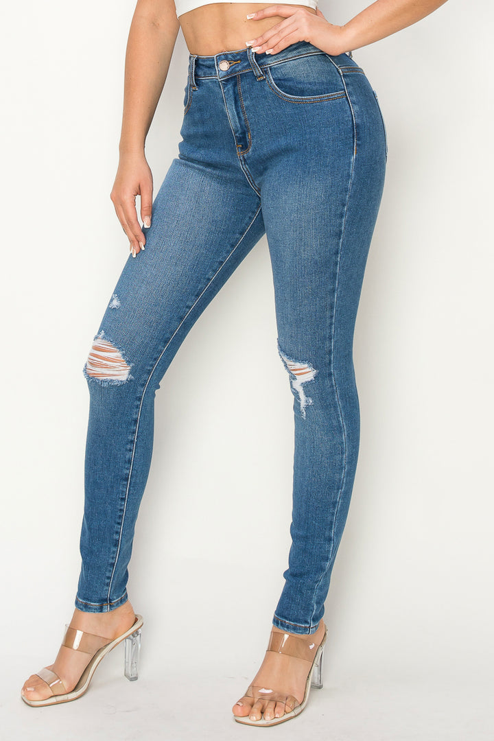 Natalia - High Rise Destructed Premium Skinny