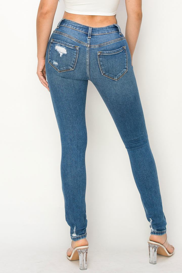 Juniper - Mid Rise Destructed Premium Skinny