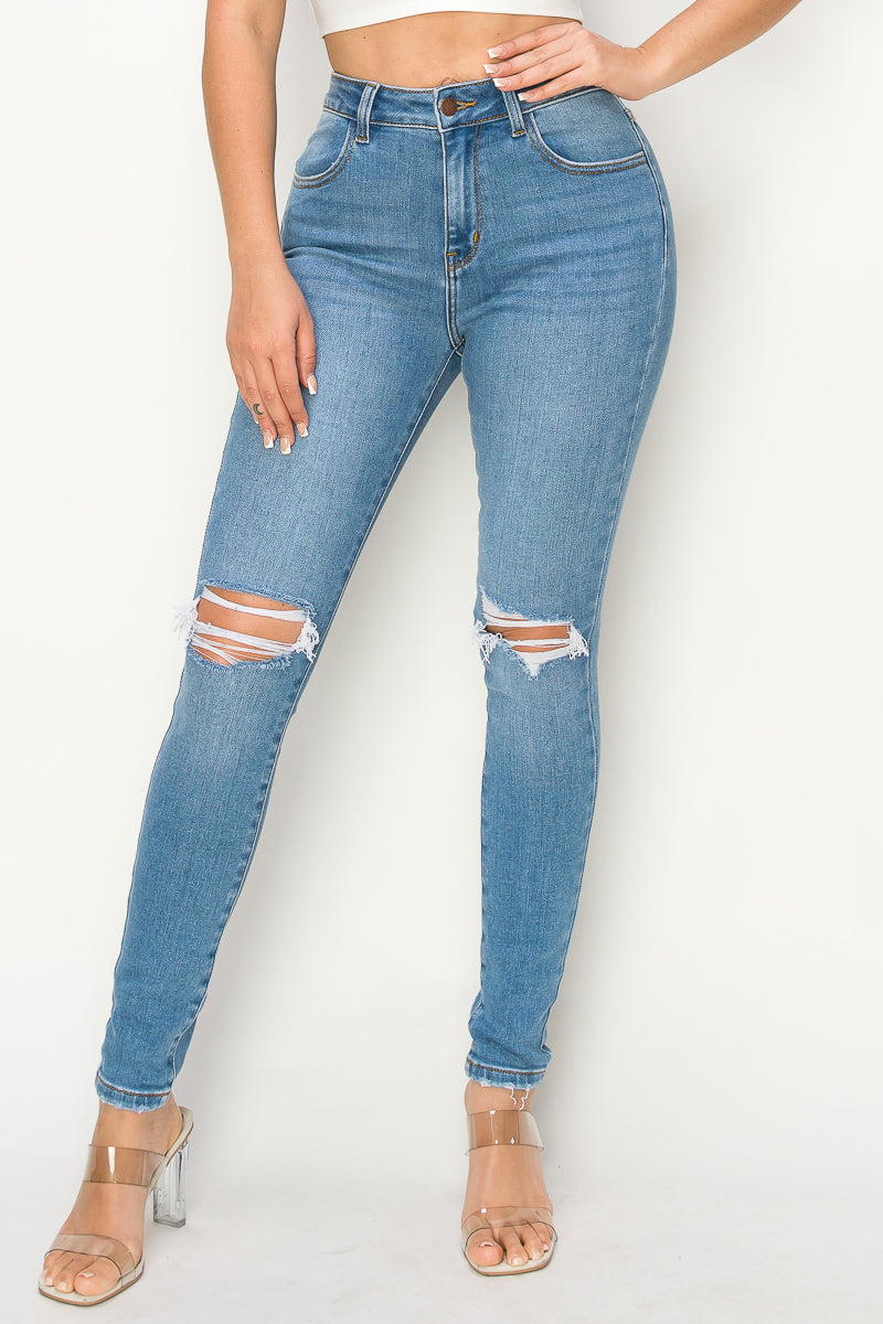 Meadow - High Rise Destructed Premium Skinny
