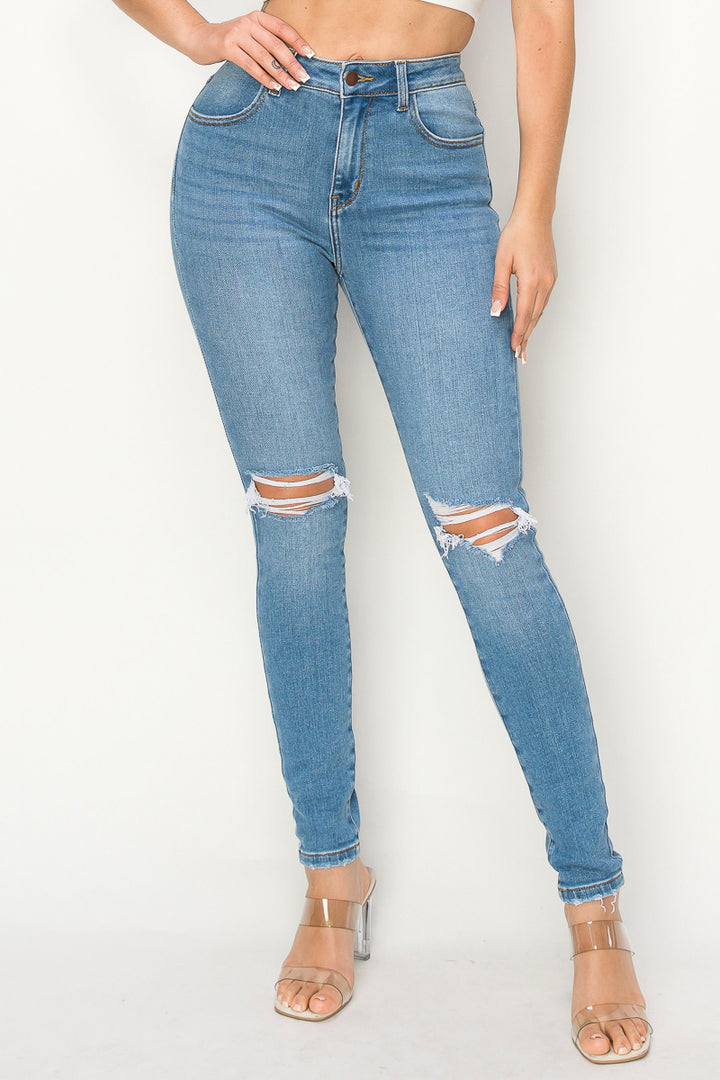 Meadow - High Rise Destructed Premium Skinny
