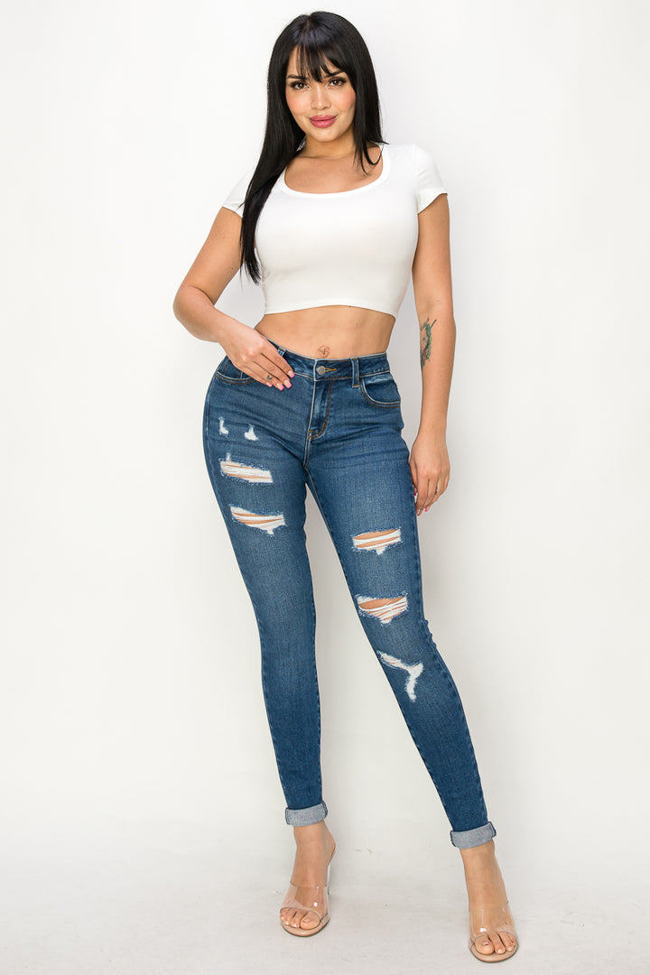 Petal - Mid Rise Minimal Destructed Premium Skinny