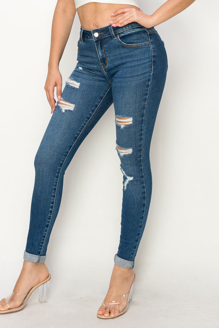 Petal - Mid Rise Minimal Destructed Premium Skinny