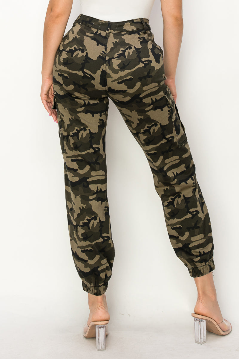 Dune - Camo High Rise Cargo Joggers