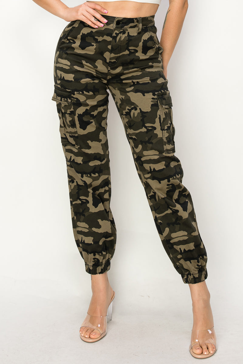 Dune - Camo High Rise Cargo Joggers