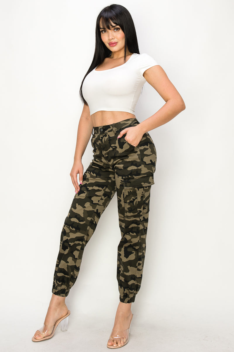 Dune - Camo High Rise Cargo Joggers