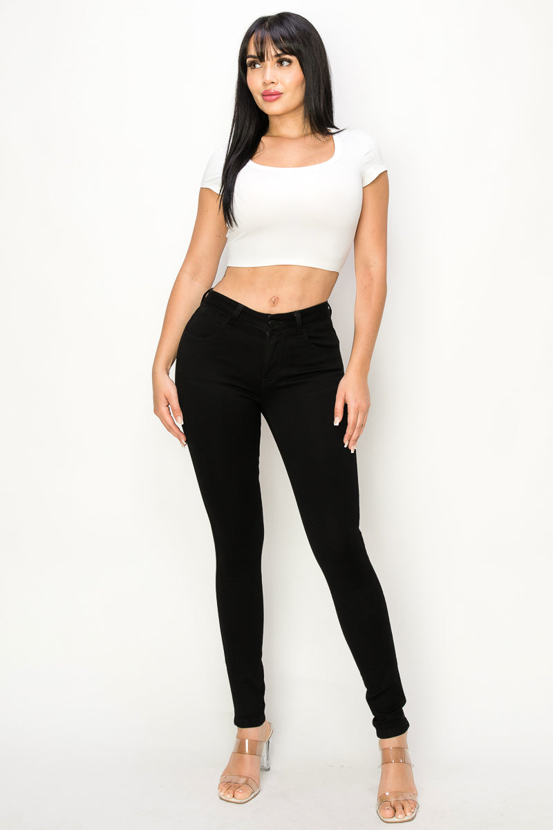 Nimbus - Classic Mid Rise Black Stretch Skinny