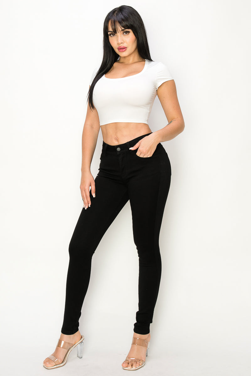 Nimbus - Classic Mid Rise Black Stretch Skinny