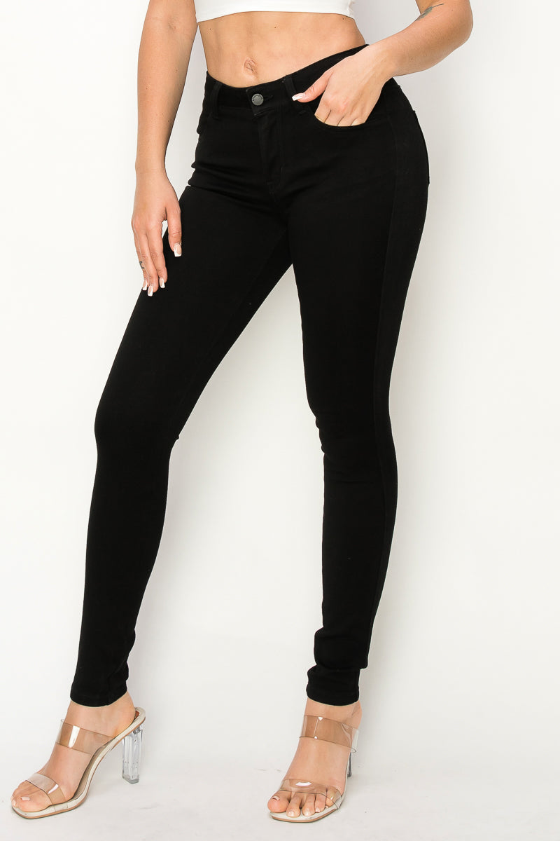 Nimbus - Classic Mid Rise Black Stretch Skinny