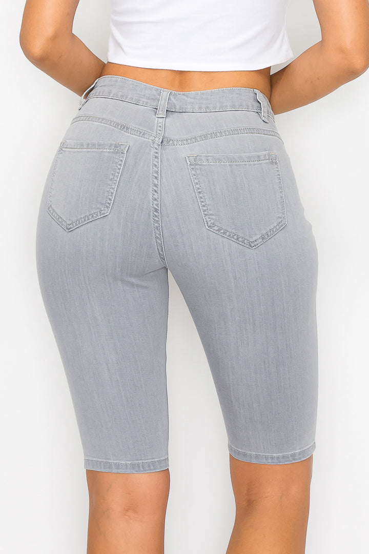 Francesca - Classic Grey High Rise Bermudas