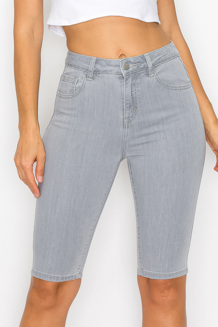 Francesca - Classic Grey High Rise Bermudas