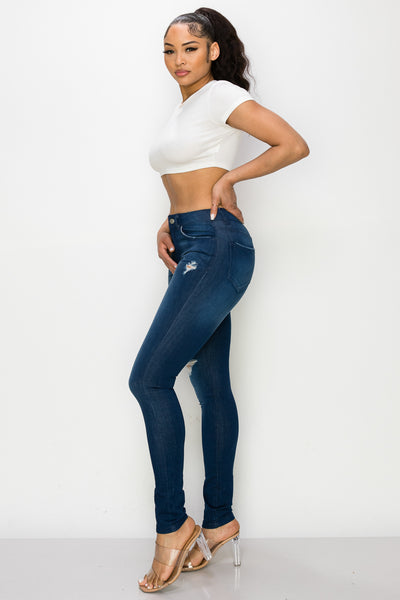 Heather - High Rise Skinny Destructed