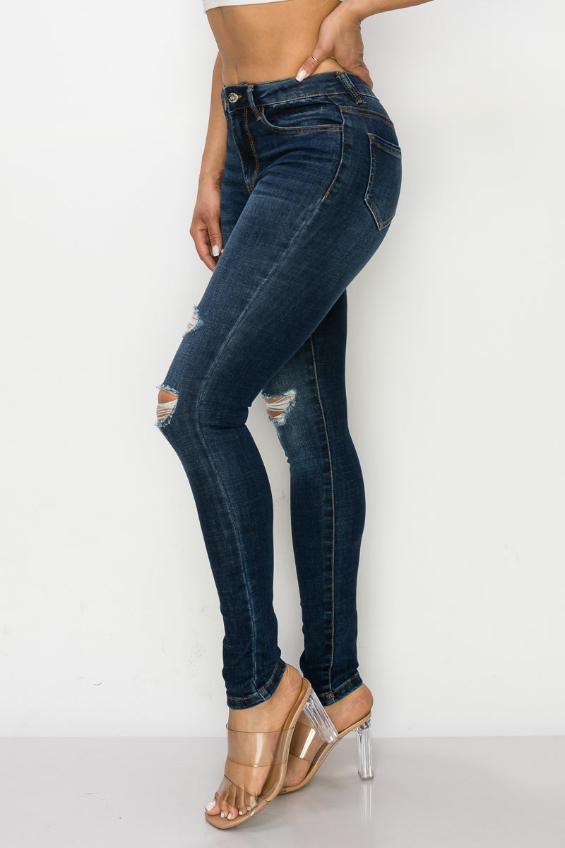 Penny - Skinny déchiré à taille haute