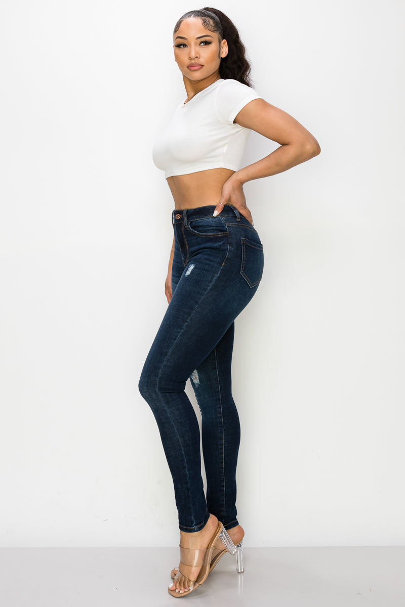 Scarlet - Jean skinny déchiré à taille haute