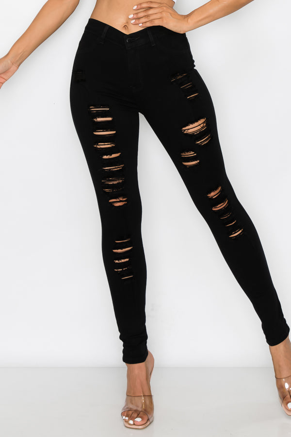 Mia - Jean skinny à taille haute