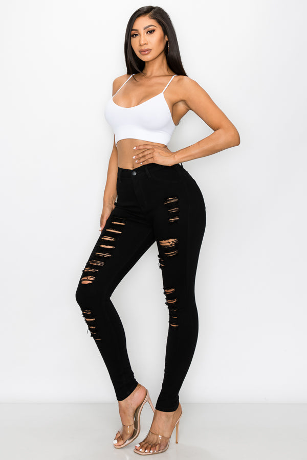 Mia - Jean skinny à taille haute