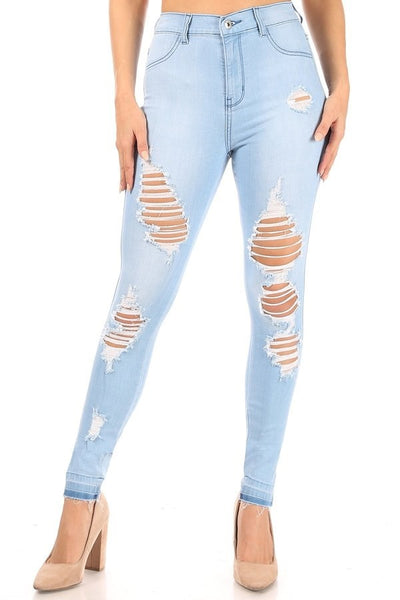 Catherine - High Rise Destructed Release Hem Skinny