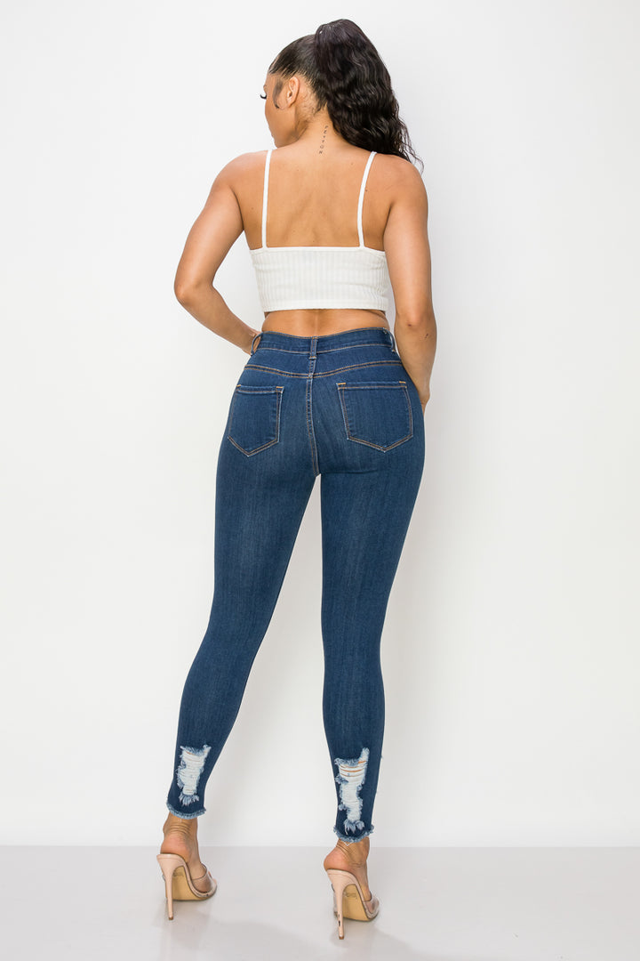 Cynthia - High Rise Shin Destruction Skinny