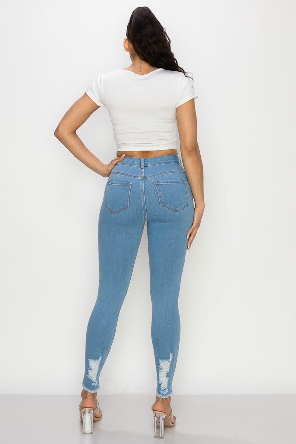 Cynthia - High Rise Shin Destruction Skinny