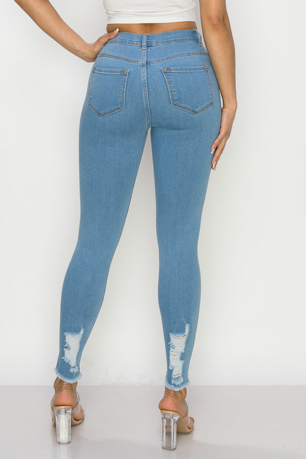 Cynthia - High Rise Shin Destruction Skinny