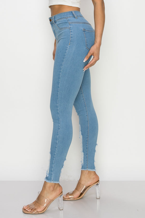 Cynthia - High Rise Shin Destruction Skinny