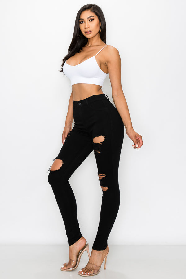 Evelyn - Cut Out High Rise Skinny