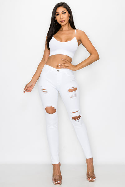 Evelyn - Cut Out High Rise Skinny