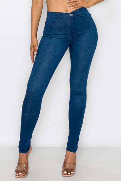 Jamie - Jean skinny foncé classique à taille haute