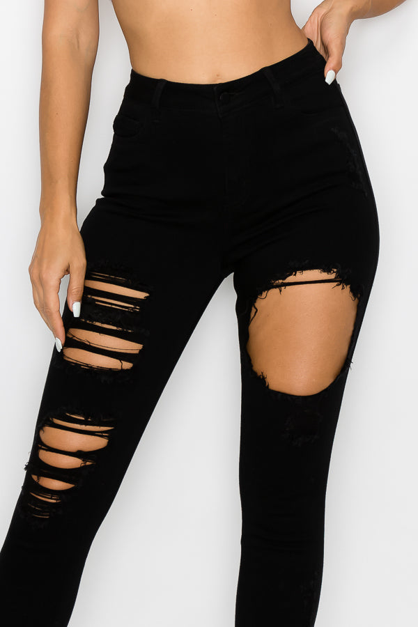 Sylvia - High Rise Hole Destructed Skinny