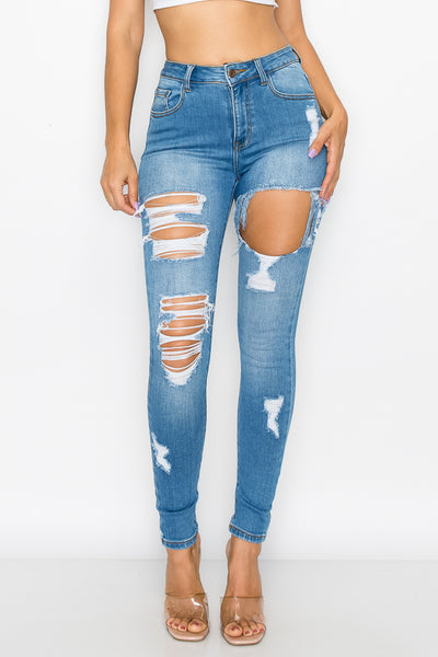 Sylvia - High Rise Hole Destructed Skinny