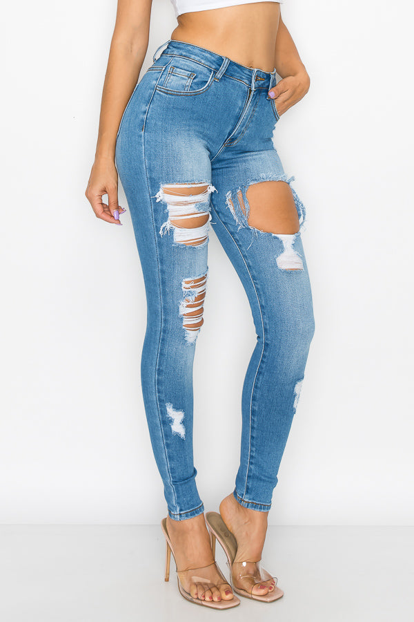 Sylvia - High Rise Hole Destructed Skinny