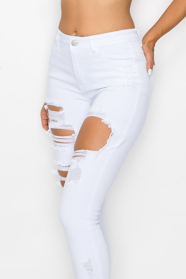 Sylvia - Jean skinny déchiré à taille haute