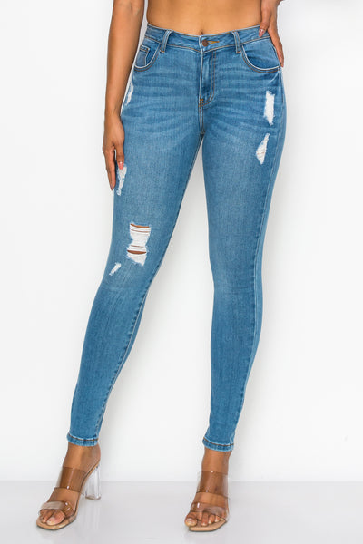 Mary - High Rise Lightly Destructed Premium Skinny