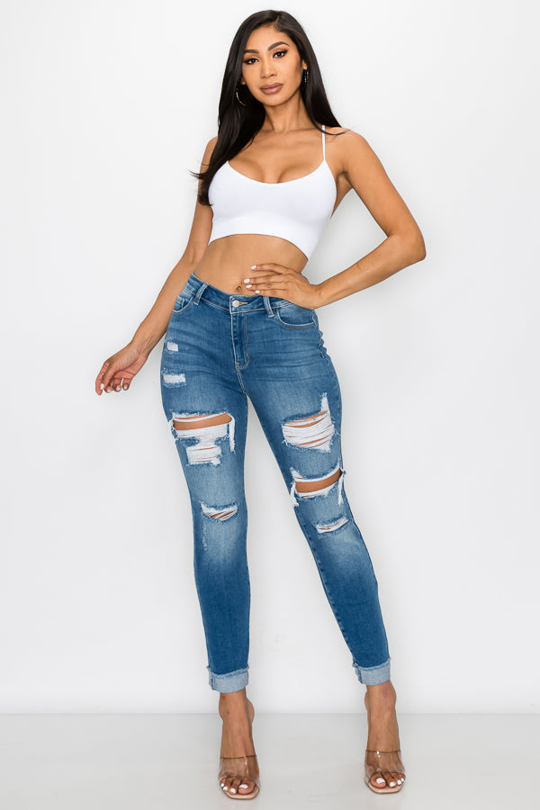 Amanda - High rise Destructed Relaxed Fit