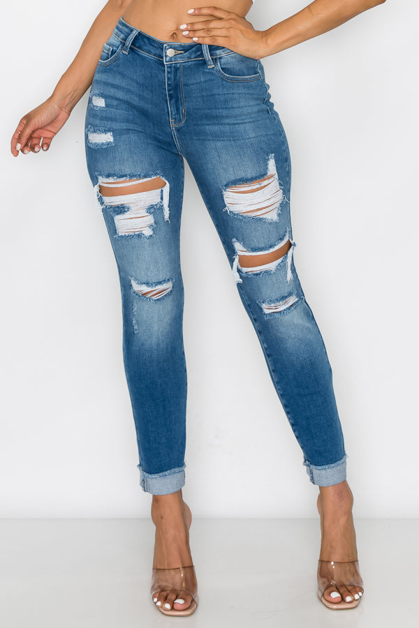 Amanda - cintura alta Destructed Relaxed Fit