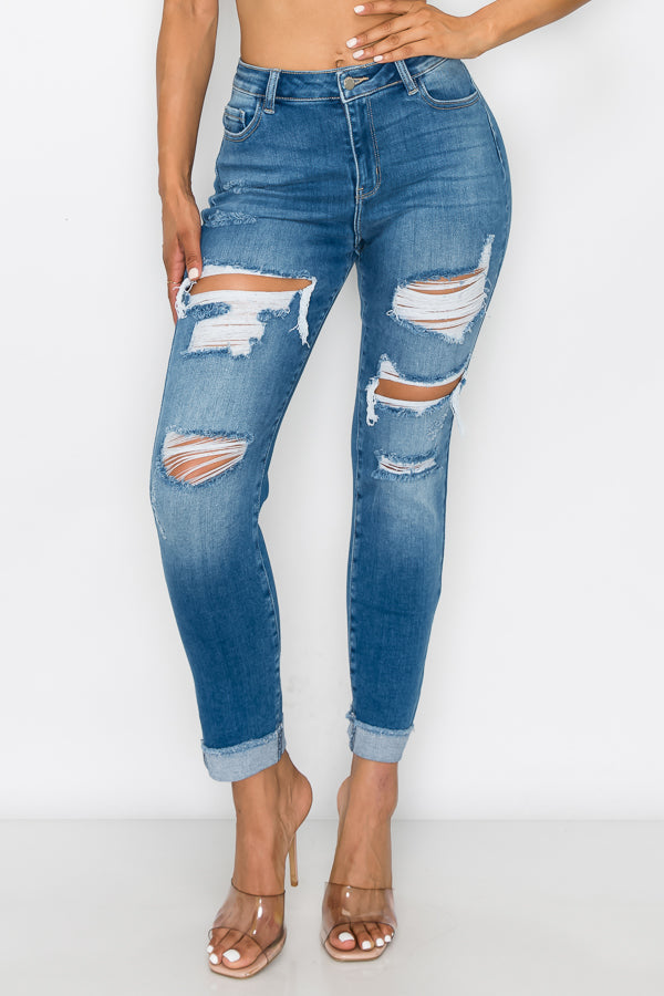 Amanda - cintura alta Destructed Relaxed Fit