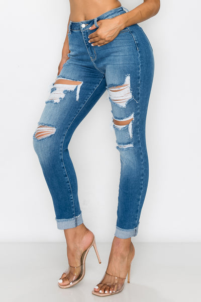 Amanda - High rise Destructed Relaxed Fit