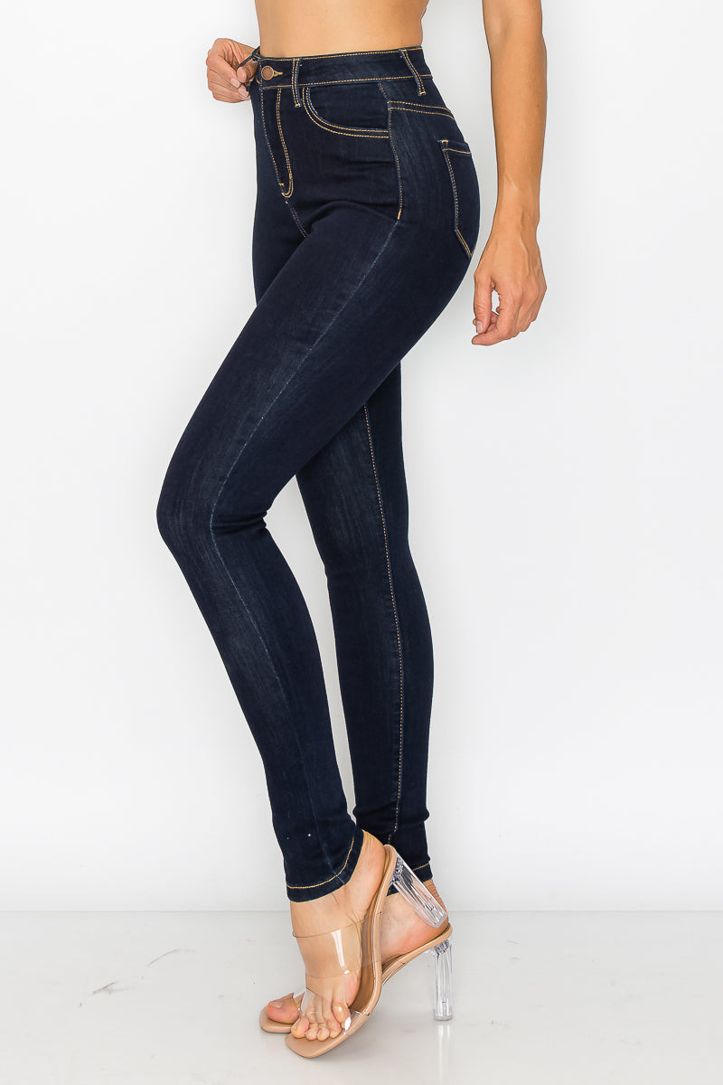 Skylar- Super High Rise Classic Super Dark Premium Skinny