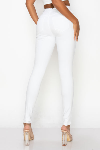 Nina - Jean skinny déchiqueté à taille haute