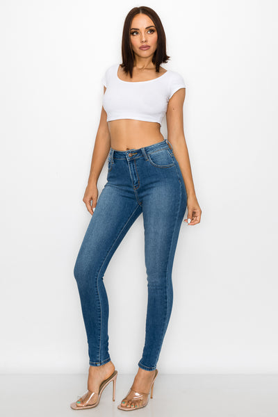 Dawn - Calça jeans skinny clássica de cintura alta