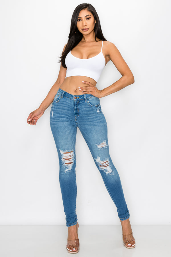 Amelie - High Rise Destructed Skinny