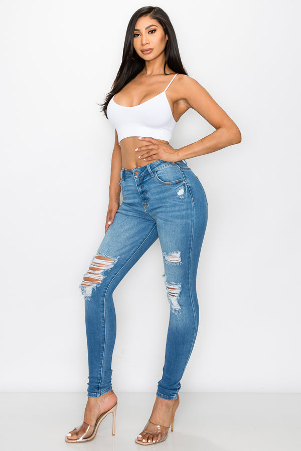 Amelie - High Rise Destructed Skinny