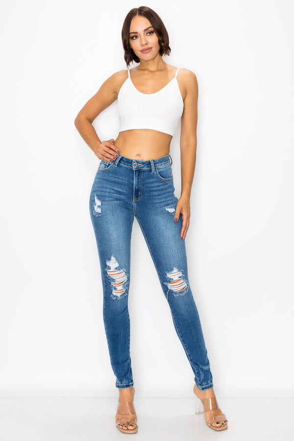 Rosemarie - High Rise Destructed Premium Skinny