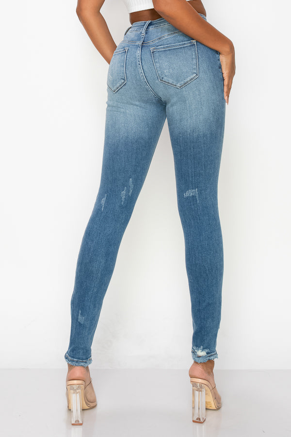 Claire - High Rise Lightly Destructed Premium Skinny