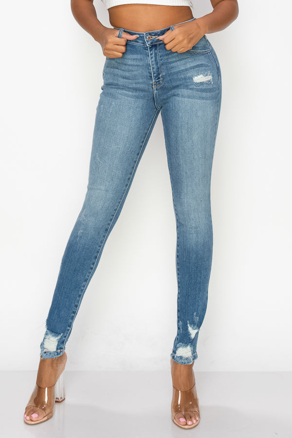 Claire - High Rise Lightly Destructed Premium Skinny