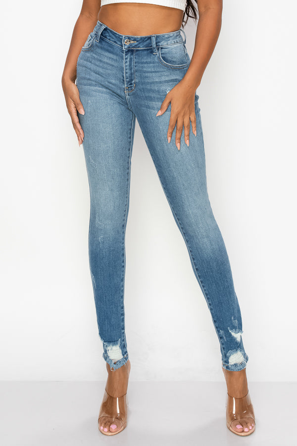 Claire - High Rise Lightly Destructed Premium Skinny